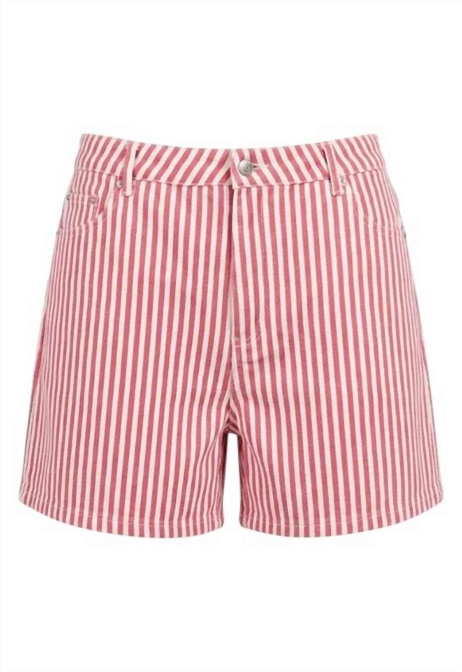 NEW ENTRO women's easy stripe shorts in pink